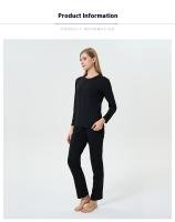 Traje de pijama de estilo navideño, pantalones de manga larga de seda de leche, pijamas negros de estilo europeo y americano para niñas, traje para el hogar - details 4