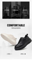 Marca de moda primavera nuevos zapatos de tablero plataforma de cuero para hombres deportes casuales zapatos blancos - details 2