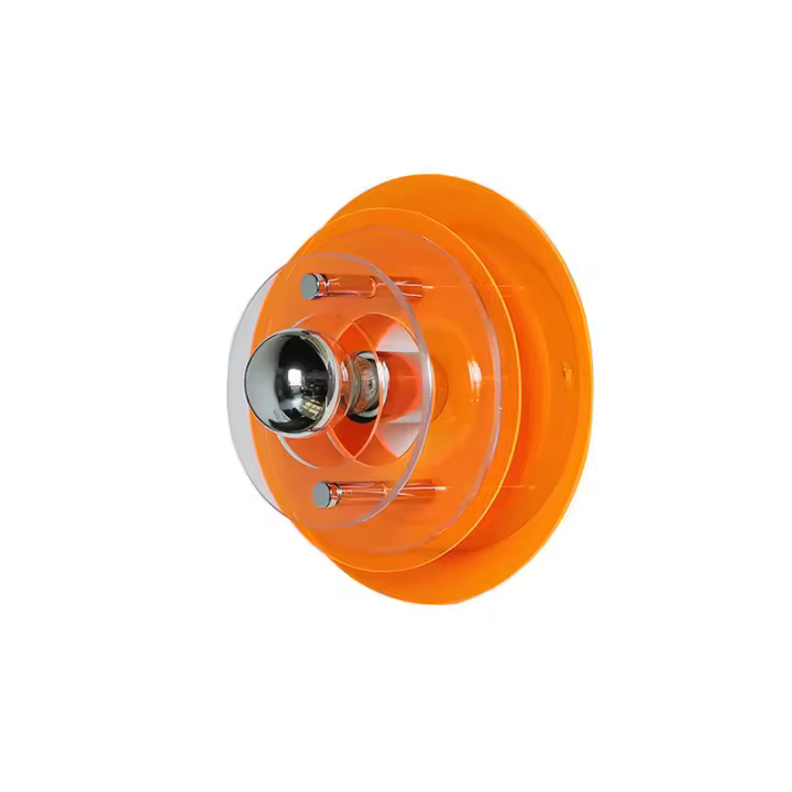 Lámpara de pared Bauhaus Diseño OVNI Luz de pared interior única Aplique de pared moderno con acrílico naranja para dormitorio, sala de estar, dormitorio, entrada, hotel - 1