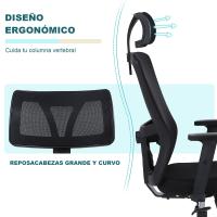 Silla Escritorio Ergonómica, Silla Oficina con Reposacabezas y Reposabrazos Ajustables, Sillas Escritorio con Soporte Lumbar, Silla Ergonómica Escritorio para Oficina - details 4