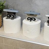 Soporte de papel higiénico con diseño de Animal Adorable, dispensador de rollos de papel montado en la pared, decoración divertida de animales, No requiere perforación - details 2