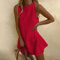 2025 Mini vestido informal sin mangas con estampado elegante para mujer, novedad de verano grande - details 9