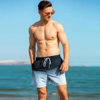 Traje de Baño de Secado Rápido y Impermeable para Hombres Pantalones Cortos de Playa de Verano con Zarpate Largo - details 14
