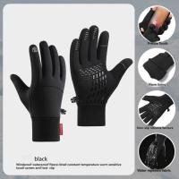Guantes de invierno cálidos multifunción, manoplas deportivas antideslizantes e impermeables, manoplas de conducción al aire libre a prueba de viento con dedos completos para senderismo - details 16
