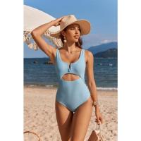 Bañadores de una pieza para mujer, traje de baño con Control de barriga, Monokini de cintura alta con cuello en V, 2024 - details 4