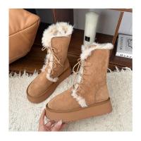 Botas de nieve para mujer, zapatos de felpa, zapatos de invierno, botas de cuero para mujer, zapatos para mujer 2025 - details 15