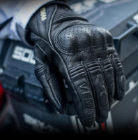 Guantes de cuero auténtico para motocicleta, manoplas Retro Vintage de invierno a prueba de viento, diseño táctil, malla transpirable a prueba de golpes, Palma antideslizante - details 4