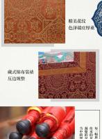 Blanco Mahagala Xizang de seis brazos pintura colgante Prade tela enmarcada a mano impresa hilo dorado Thangka mediano - details 5