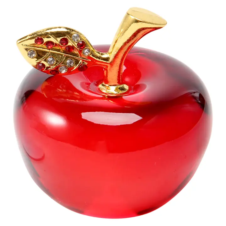Artesanías de cristal de manzana de Navidad, decoración del hogar, adornos para coche, artesanías de cristal, regalos de recuerdo en miniatura - 1
