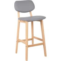 Silla de diseño de madera blanca con cuero artificial - details 10