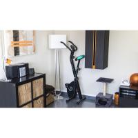 Bicicleta Estática Plegable con Volante de Inercia Sistema Silence Fit, Con y Sin Respaldo, Manillar y Sillín Regulable, Pulso, Pantalla LCD, Soporte para dispositivos, Ruedas - details 34