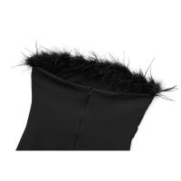 Elegante Vestido Largo de Pluma Sin Espalda Estilo Sexy para Mujeres Perfecto para Fiestas - details 6