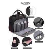 LEQUEEN Nuevo Estilo A Prueba de Agua Bolsa de Pañales Negro Bolsa de Viaje de Gran Capacidad Multifunctional Bolsas de Maternidad Madre Cochecito de Bebe - details 4