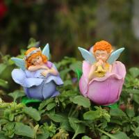 Juego de 3 Inserções de Hada Floral Artesanías de Resina, Inserções de Maceta y Bonsái, Decoración de Patio y Jardín - details 3