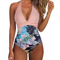 Traje de baño sexy de una pieza con lazo en el cuello y espalda cruzada para mujer - details 30