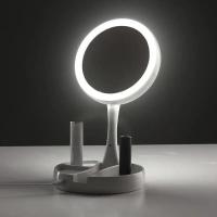 Espejo de maquillaje con luz LED para escritorio, espejo con aumento de 1X 10X, USB o Baterías, espejo plegable para viaje - details 4