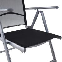 2X Sillas de Jardín Plegables Antracita Asiento Ligero Aluminio Silla Reclinable 8 Posiciones hasta 120Kg - details 17