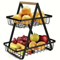 Organizador del segundo piso, cesta de frutas y verduras, soporte desmontable para cosméticos de baño, estante de iluminación de cocina - details 6