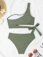 Conjunto de bikini de un hombro, trajes de baño, trajes de baño, ropa de playa sexy 2025 con relleno suave para mujer - details 5