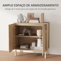 Salón Aparador con Estante Ajustable 2 Puertas Sistema Antivuelco Patas de Madera de Pino - details 3