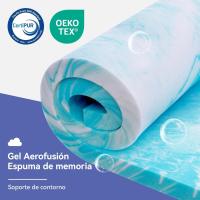 Colchón de Espuma viscoelástica con Gel refrescante Topper, Funda removible y Lavable, 160 x 200 cm, 7 cm, Blanco - details 5