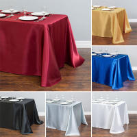 Mantel rectangular de satén superpuesto para boda, Navidad, Baby Shower, cumpleaños, banquete, decoración para fiesta, comedor en casa, cubierta de mesa de satén - details 10