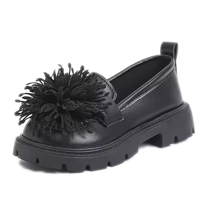 Zapatos de Cuero Informales para Niños Zapatos Planos sin Cordones para Escuela y Ocio - 1