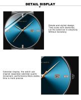 Reloj de Negocios Elegante de Acero Inoxidable Resistente al Agua, Movimiento de Cuarzo, Correa de Cuero Marca Superior - details 5