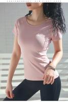 Alo yoga nuevo deporte camiseta mujeres verano yoga manga corta transpirable ropa de fitness speeddry running top de entrenamiento - details 6