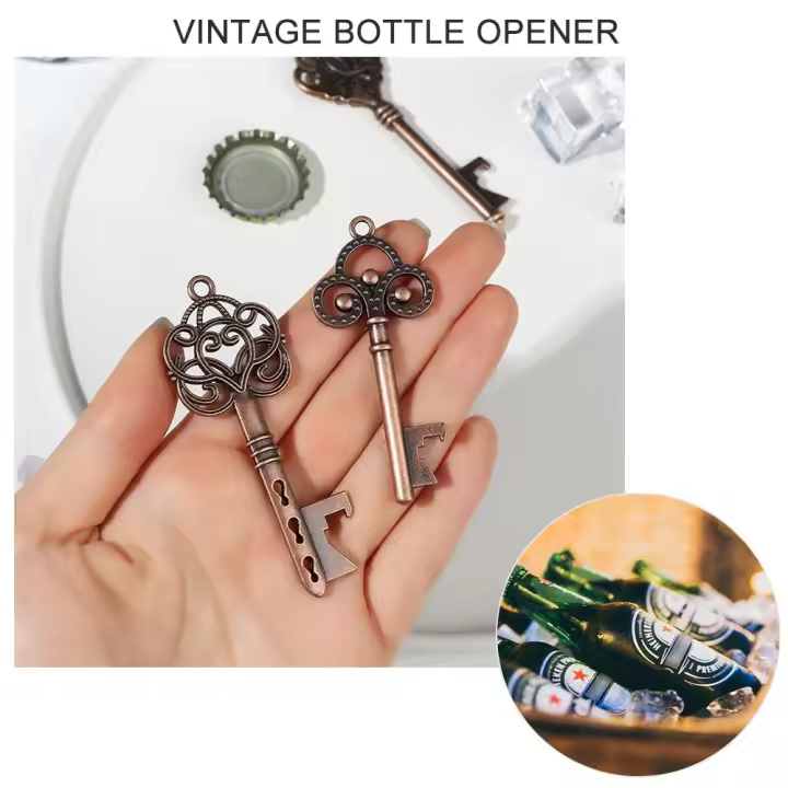 Abridor de botellas de cerveza para decoración de boda, suministros de recuerdo de fiesta Vintage, colgante - 1