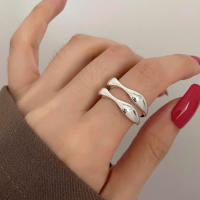 Anillos huecos simples de acero inoxidable para mujer moda geométrica Smiple abierto hecho a mano regalos de joyería para fiesta de alergias novedad de 2023 - details 6