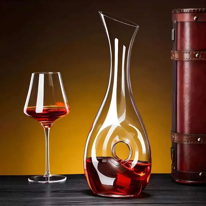 Hermosos tarros rojos estilo caracol, botellas de vidrio sin plomo, aireadores de vino de alta gama - 1