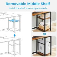 Escritorio de Computadora con Estantes Reversibles Mesa de Oficina para Ahorro de Espacio - details 28