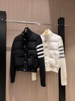 Chaqueta de Pato de Down Blanco de Punto de Diseño Nuevo Abrigo Corto Engrosado para Mujer en Invierno Moda de Viento y Lluvia - details 5