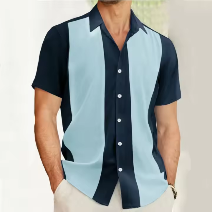 Camisa a rayas para hombre, camisa hawaiana de manga corta con estampado 3d, camisas informales de playa, ropa holgada de gran tamaño con solapa y botones - 1
