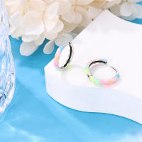Aretes Redondos de Plata 925 Estilo Elegante para Mujeres con Piedra Principal de Zirconio y Diseño de Encanto Brillante Color en Oro - details 7