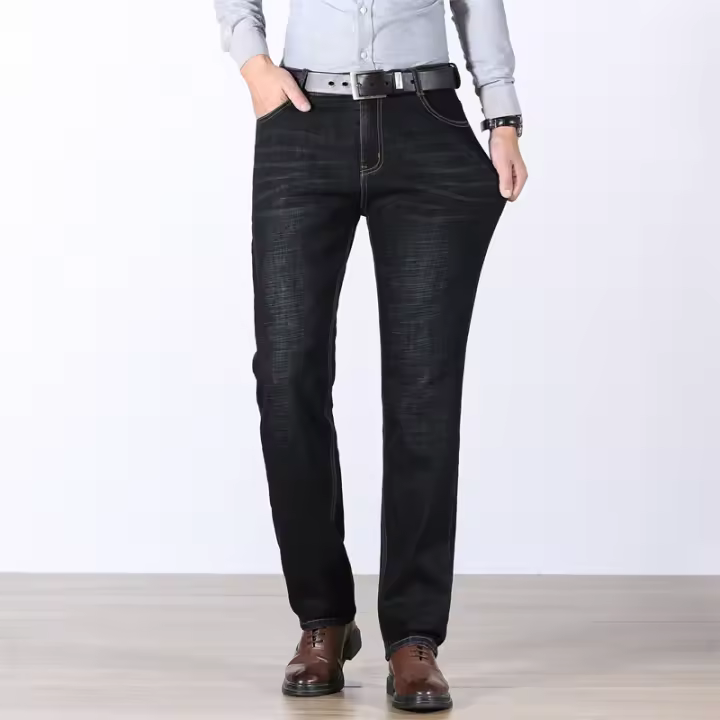 Pantalones vaqueros rectos de alta calidad para hombre, pantalón informal de negocios, trabajo diario, 28-40, otoño - 1