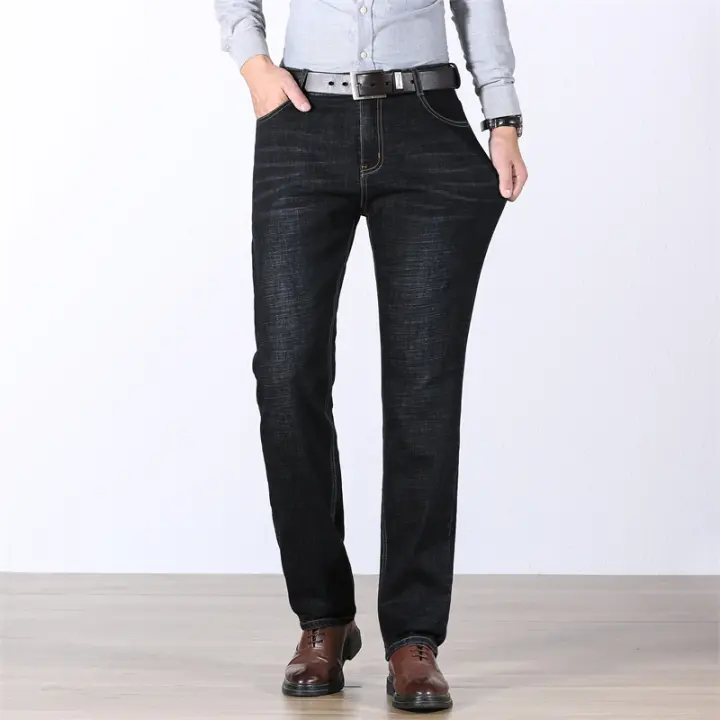 Pantalones vaqueros rectos de alta calidad para hombre, pantalón informal de negocios, trabajo diario, 28-40, otoño - 1