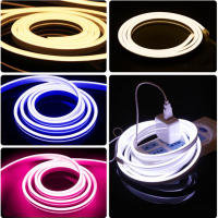 Tira de luces Led de neón con interruptor, cinta de señal Flexible impermeable, 5V, USB, 2835, 120Led/m, para decoración del hogar, armario de baño - details 5