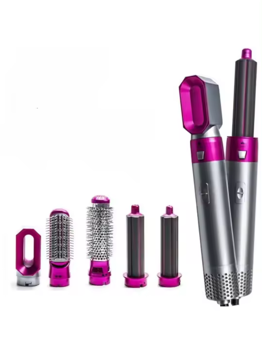 Secador de Pelo Profesional 5 en 1 Cepillo de Aire Caliente de 1100W Rizador Automático Alisador - 1