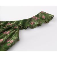 Estilo europeo y americano verano volantes hoja borde cuello en v chaleco vestido cintura correas finas floral vestido largo estilo de vacaciones - details 5