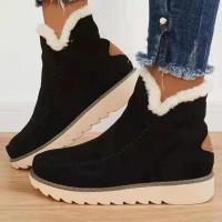 Botas de plataforma de nieve sin cordones, zapatos de algodón para mujer, pantalón corto informal cálido de invierno, nuevos botines para mujer - details 6