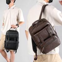 Mochila de Negocios de Cuero Minimalista Impermeable, Resistente al Desgaste, Tamaño 40x28x18cm para Viajes de Negocios y Commuting - details 7