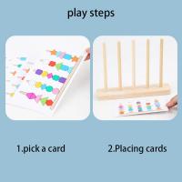 Juego de rompecabezas con forma geométrica de madera, bloques de construcción Montessori, decoración, enhebrado - details 1