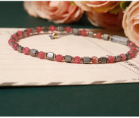 Bestone Pulsera ajustable de granate con cuentas de piedra natural de cristal curativo personalizado - details 5