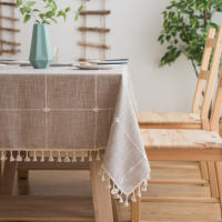 Mantel antimanchas rectangular, Diseño cuadrado de bordes para Decoración de mesa de Comedor - details 13