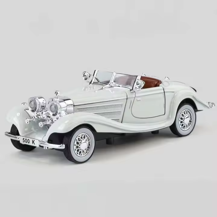1:32 Mercedes Benz 500K Convertible de doble puerta Roadster Diecast modelo aleación Metal colecciones de coches Hobby decoraciones regalo amigo - 1