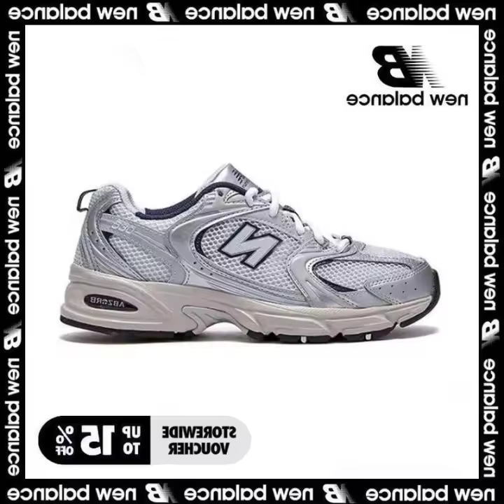 LETEN 【Tienda insignia oficial】 NB 530 Pegatinas de pared deportivas informales para hombre y mujer Sier gris - 1