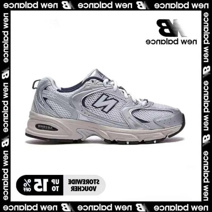 LETEN 【Tienda insignia oficial】 NB 530 Pegatinas de pared deportivas informales para hombre y mujer Sier gris - 1