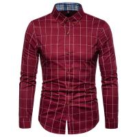 Camisa de algodón para hombre, camisa de manga larga a cuadros, informal, de negocios, ajustada, para oficina, 1311 - details 3